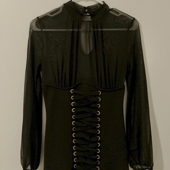 Long Sleeve Mesh Dress - Picture 2 of 3